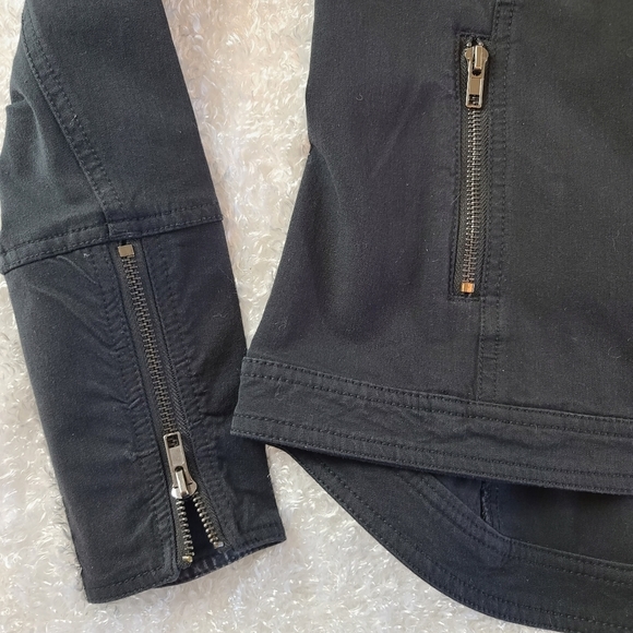 Liverpool Women's Size XS Black Stretch Knit with Zippers Moto Jacket - Picture 6 of 8